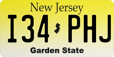NJ license plate I34PHJ