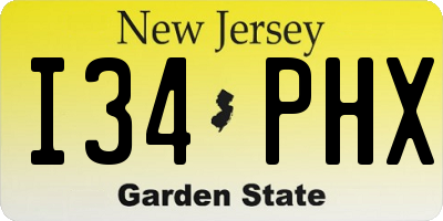 NJ license plate I34PHX