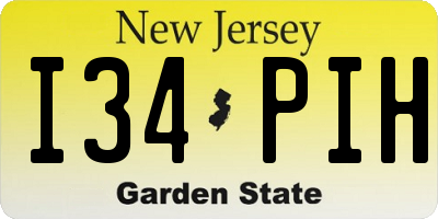 NJ license plate I34PIH