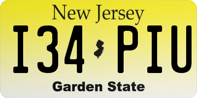 NJ license plate I34PIU