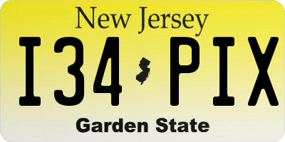 NJ license plate I34PIX