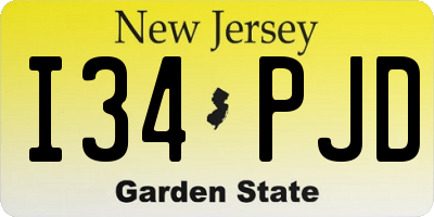 NJ license plate I34PJD