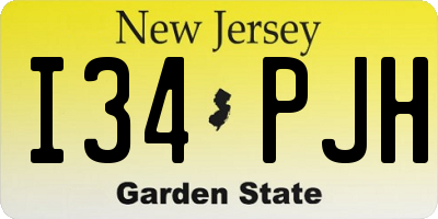 NJ license plate I34PJH