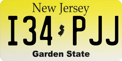 NJ license plate I34PJJ
