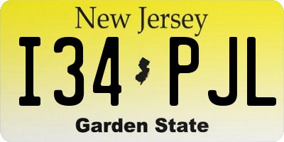 NJ license plate I34PJL