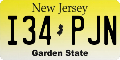 NJ license plate I34PJN