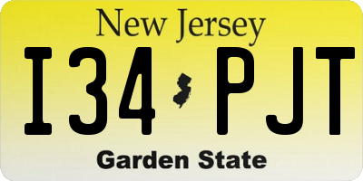 NJ license plate I34PJT