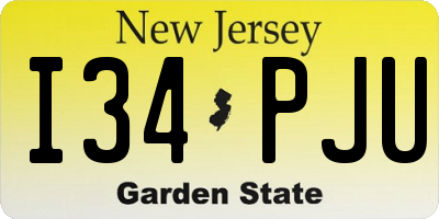 NJ license plate I34PJU