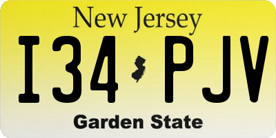 NJ license plate I34PJV