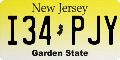 NJ license plate I34PJY