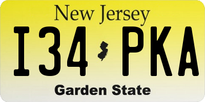 NJ license plate I34PKA