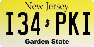 NJ license plate I34PKI
