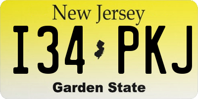 NJ license plate I34PKJ