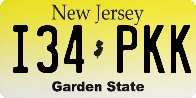 NJ license plate I34PKK