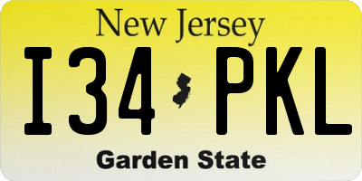 NJ license plate I34PKL
