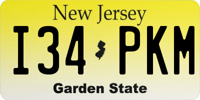 NJ license plate I34PKM