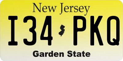 NJ license plate I34PKQ