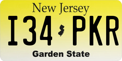 NJ license plate I34PKR