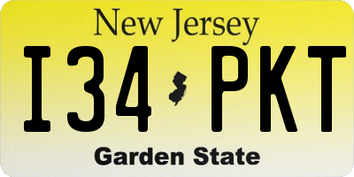 NJ license plate I34PKT