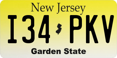 NJ license plate I34PKV