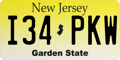 NJ license plate I34PKW