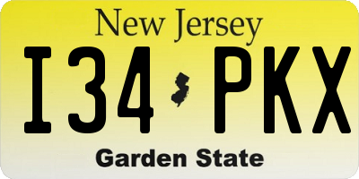 NJ license plate I34PKX