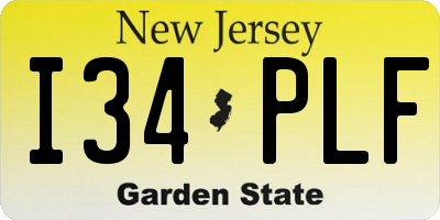 NJ license plate I34PLF