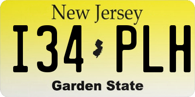 NJ license plate I34PLH