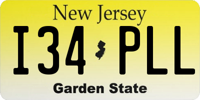 NJ license plate I34PLL