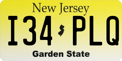 NJ license plate I34PLQ