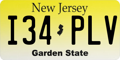 NJ license plate I34PLV