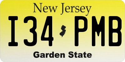 NJ license plate I34PMB