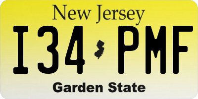 NJ license plate I34PMF