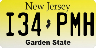 NJ license plate I34PMH