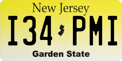 NJ license plate I34PMI