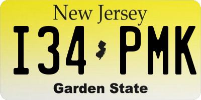 NJ license plate I34PMK