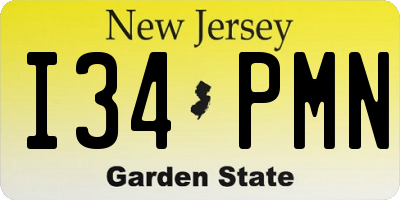 NJ license plate I34PMN