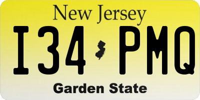 NJ license plate I34PMQ