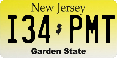 NJ license plate I34PMT