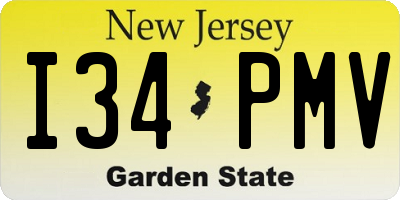 NJ license plate I34PMV