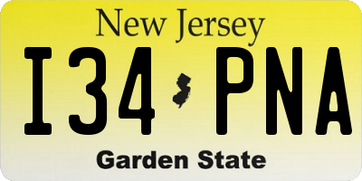 NJ license plate I34PNA