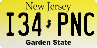 NJ license plate I34PNC