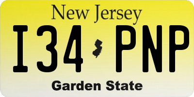 NJ license plate I34PNP