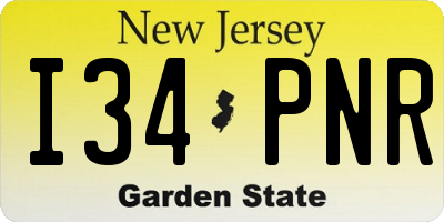 NJ license plate I34PNR