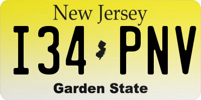 NJ license plate I34PNV