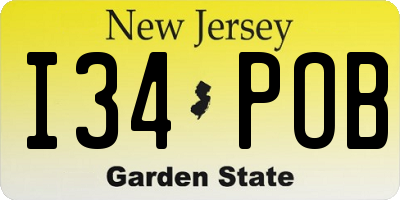 NJ license plate I34POB