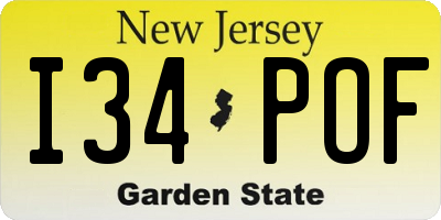 NJ license plate I34POF