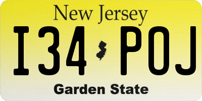 NJ license plate I34POJ
