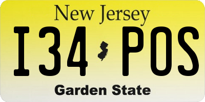 NJ license plate I34POS