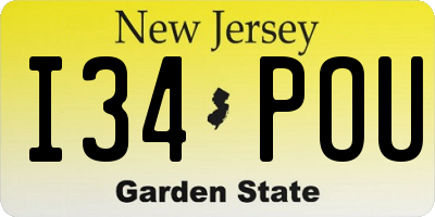 NJ license plate I34POU